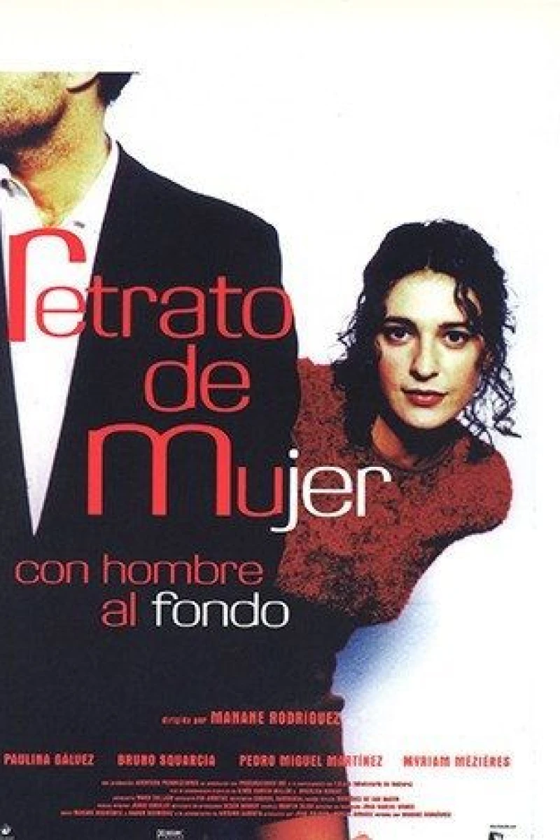 Retrato de mujer con hombre al fondo Poster