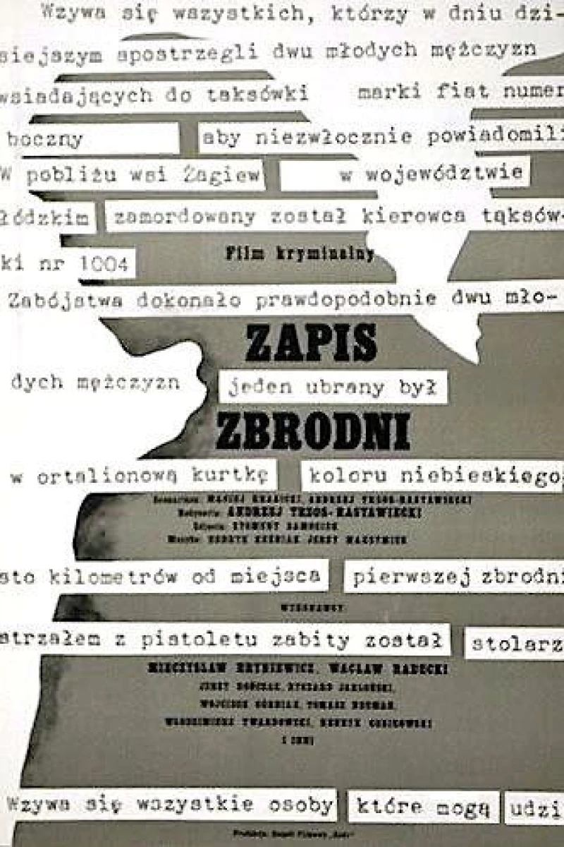 Zapis zbrodni Poster