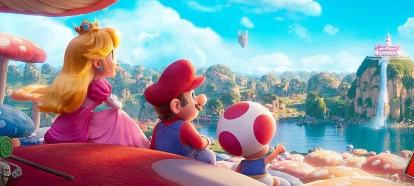 Peach Mario och Toad.
